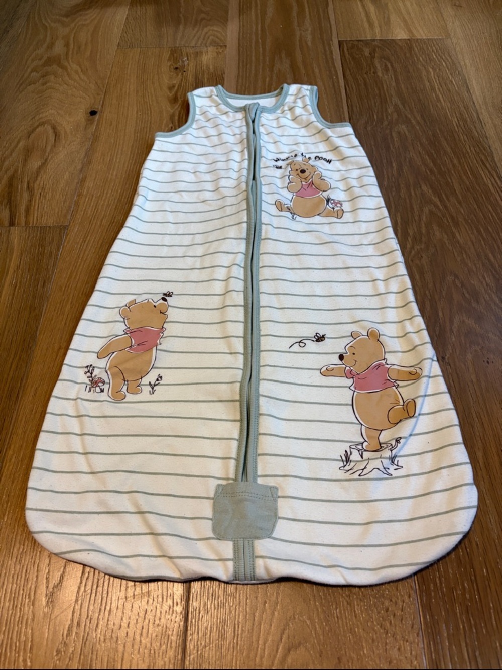 Disney Wearable Winnie The Pooh Baby Blanket Sleep Sack Sleeveless 6-12m Cream